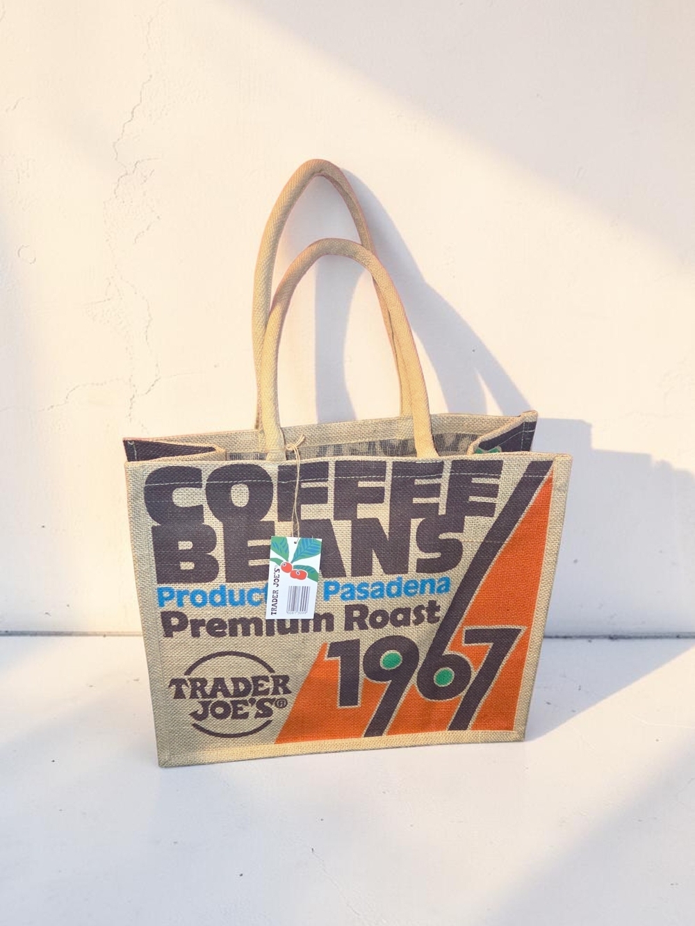1967 Coffee Bean Trader Joe's Tote Bag - Tan & Orange, NWT